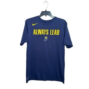 Nike Indiana Pacers NBA Dri-Fit Shirt Mens Medium Navy Blue Always Lead Practice